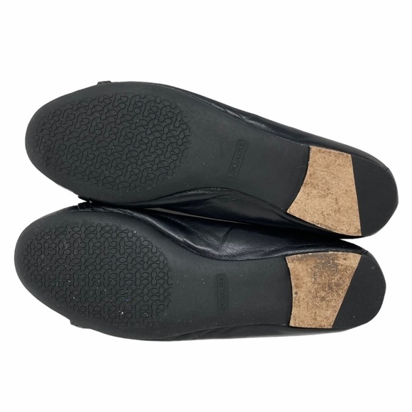 Coach Leona Black Leather Slip On Flats Shoes 6.5 - Picture 6 of 9